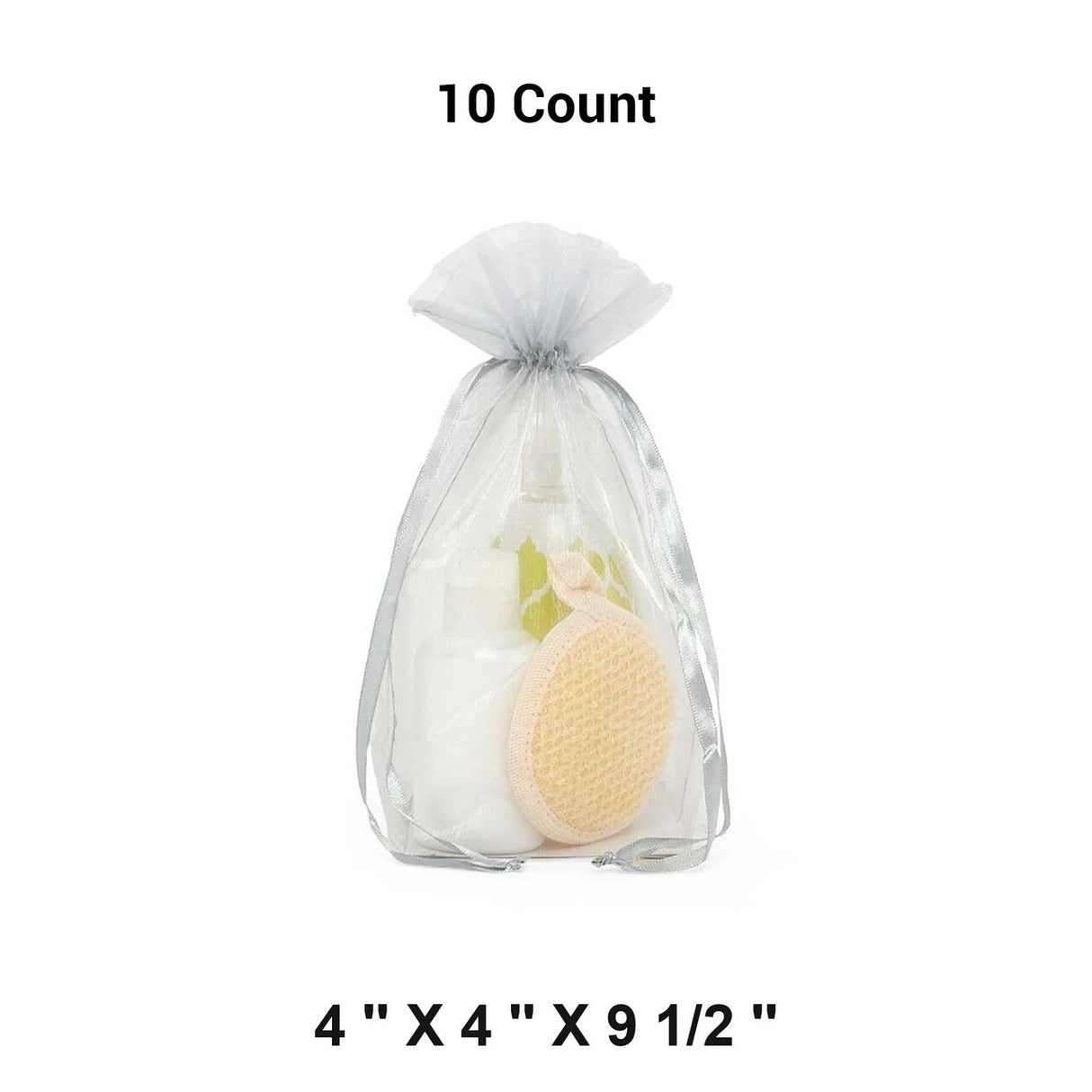 Cardboard Square Bottom Organza Bags 4'' x 4'' x 9 1/2'' for Small Gifts