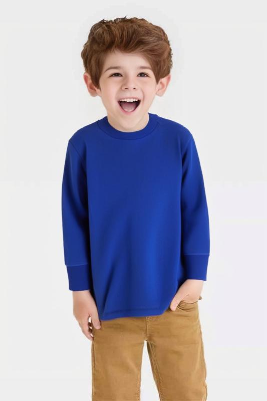 RADYAN® Toddler Cotton Jersey Long Sleeve Crewneck T-shirt - 3311