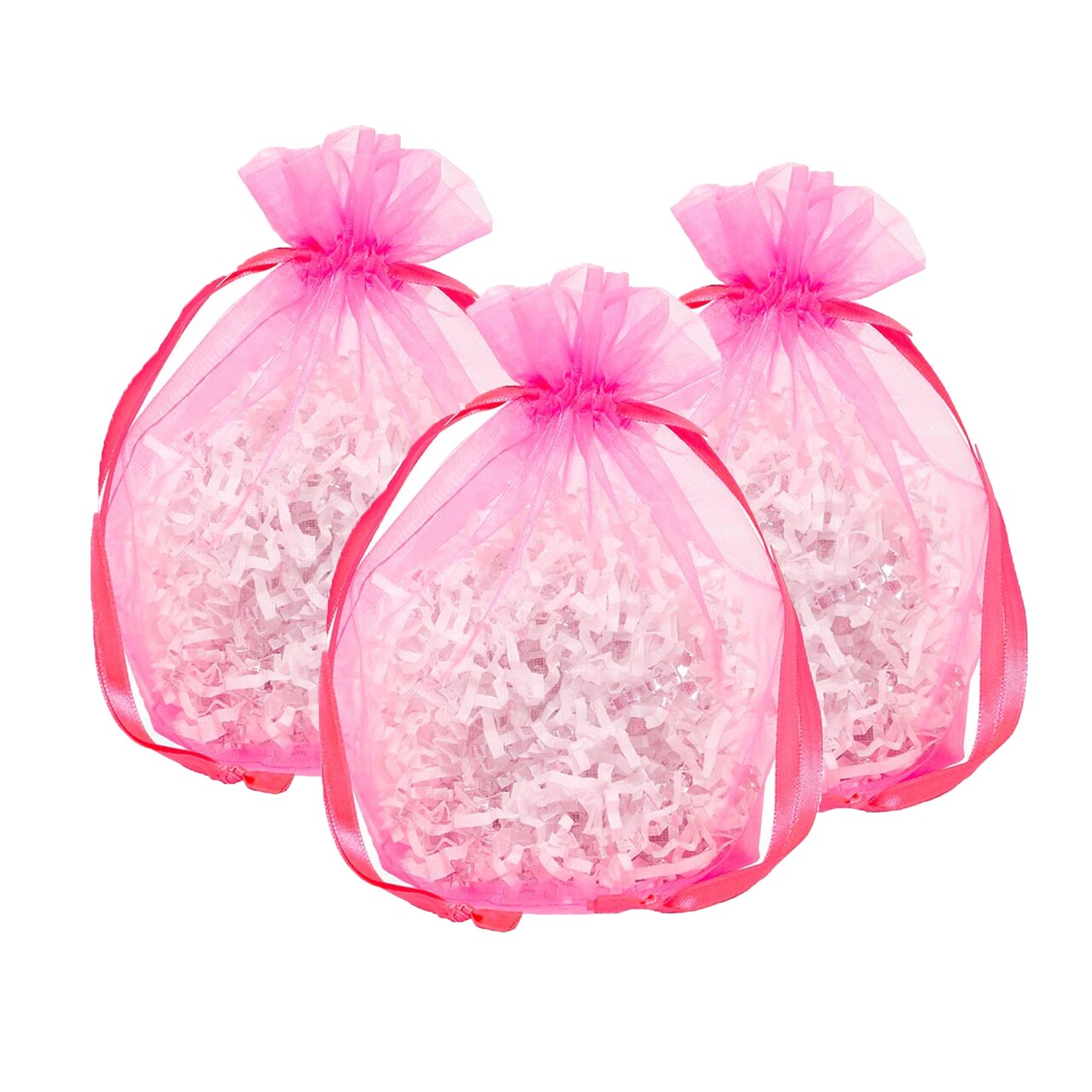Wide Round Flat Bottom Organza Bags 6 1/2'' x 4'' x 7'' for Jewelry