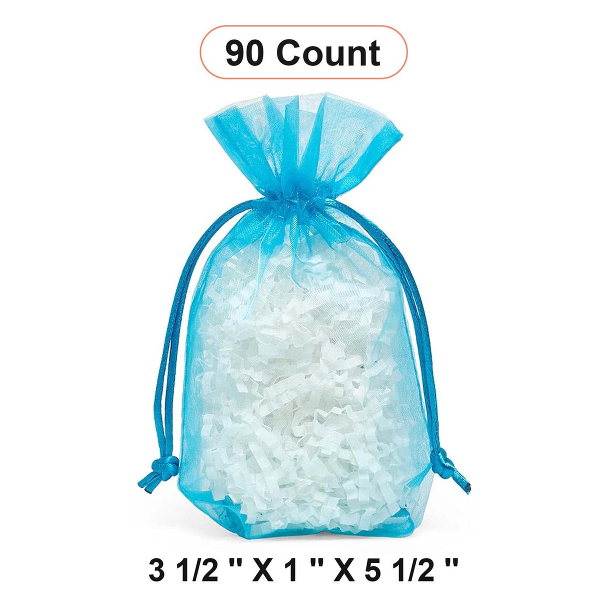 Flat Bottom Organza Bags 3 1/2''x1''x5 1/2'' for Wedding & Event Gifts