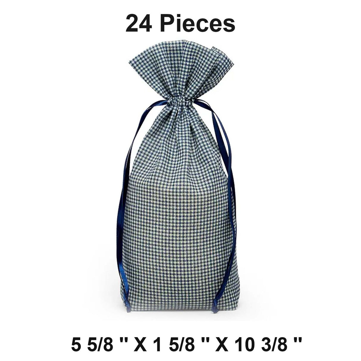 Classic Gingham Cotton Bag 5 5/8" x 1 5/8" x 10 3/8"