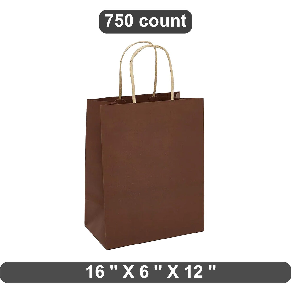 Large Kraft Shopping Bag 16" x 6" x 12"