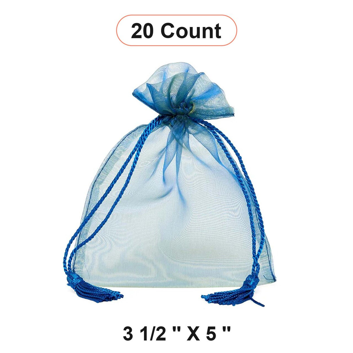 Jewel Tone Iridescent Sheer Tasseled Bags 3 1/2'' x 5'' for Favors