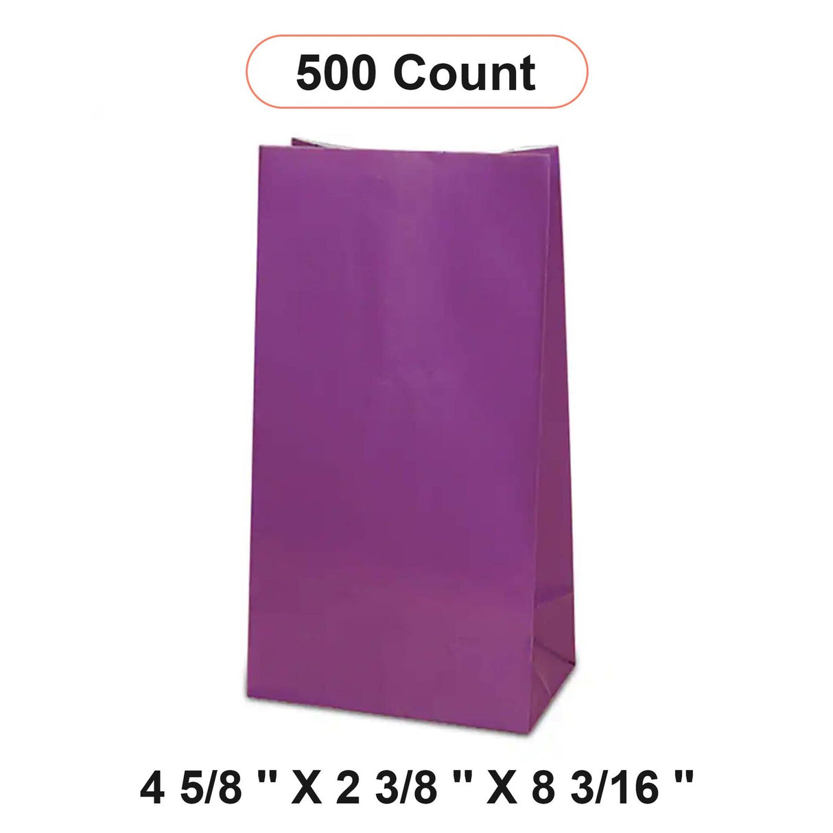 Colored Paper Bags 4 5/8'' x 2 3/8'' x 8 3/16'' Sealing Bags