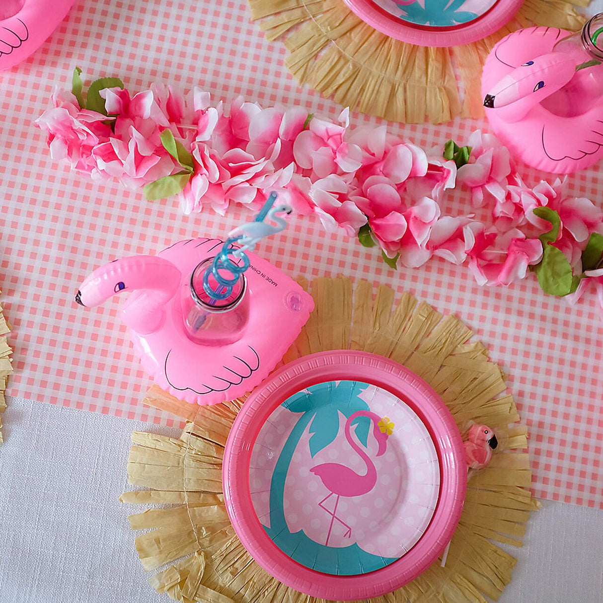 8 Ct. Flamingo Paper Dessert Plates 7" Disposable Plates Cute Pink Flamingo Party Tableware