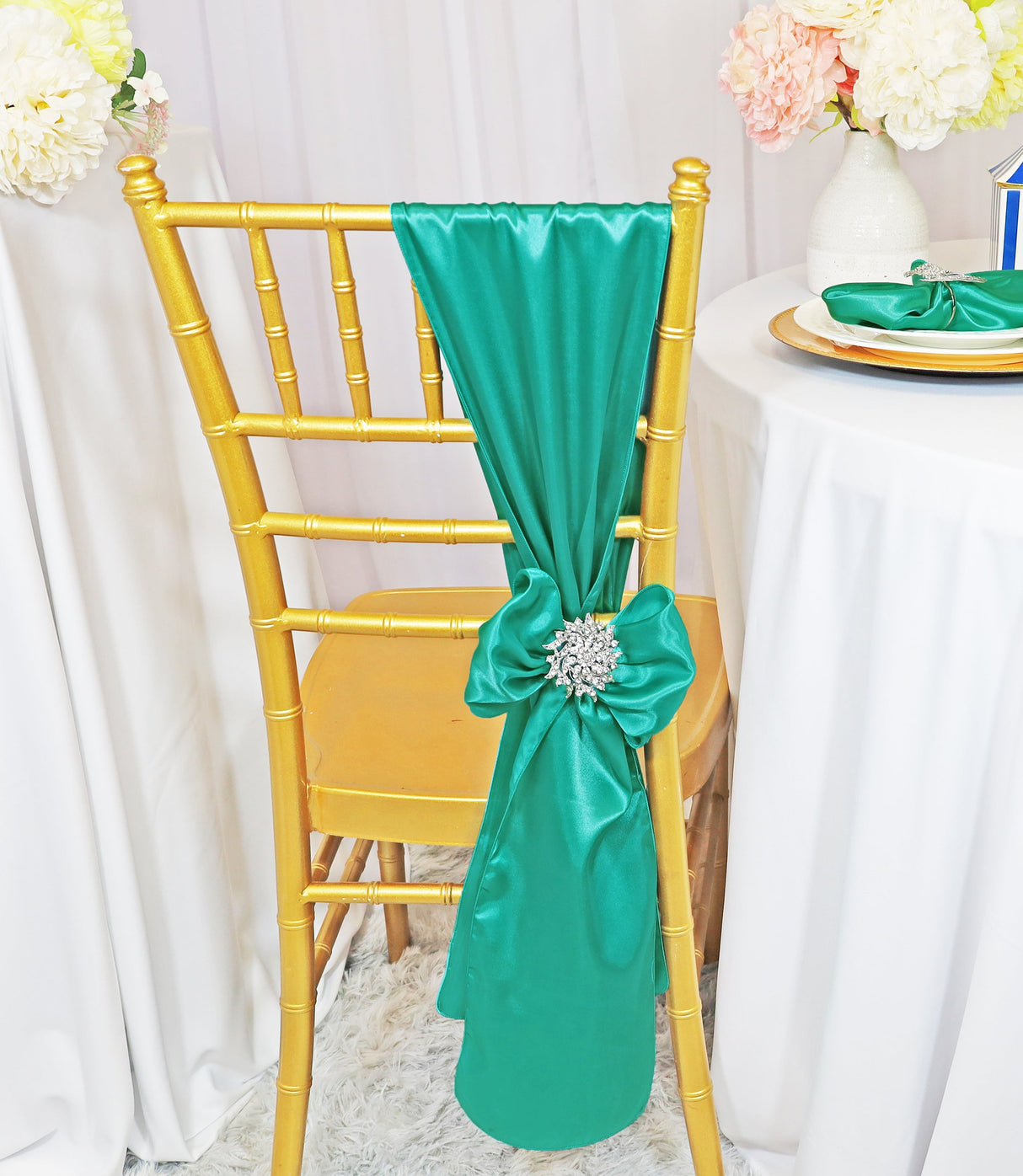 Satin Chair Sashes 8x108 Jade