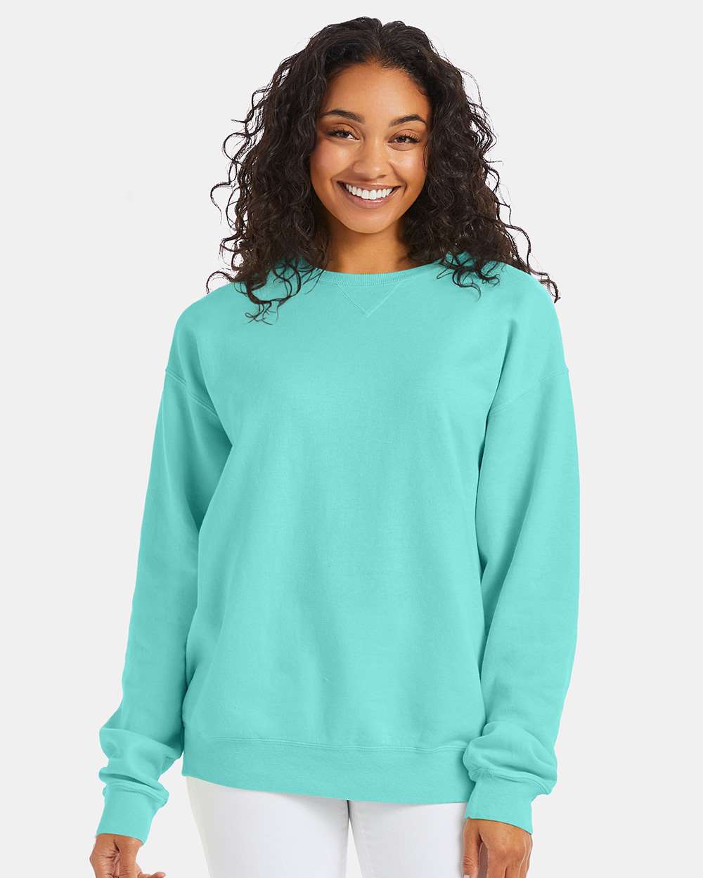 ComfortWash by Hanes® Garment-Dyed Crewneck Long Sleeve Sweatshirt
