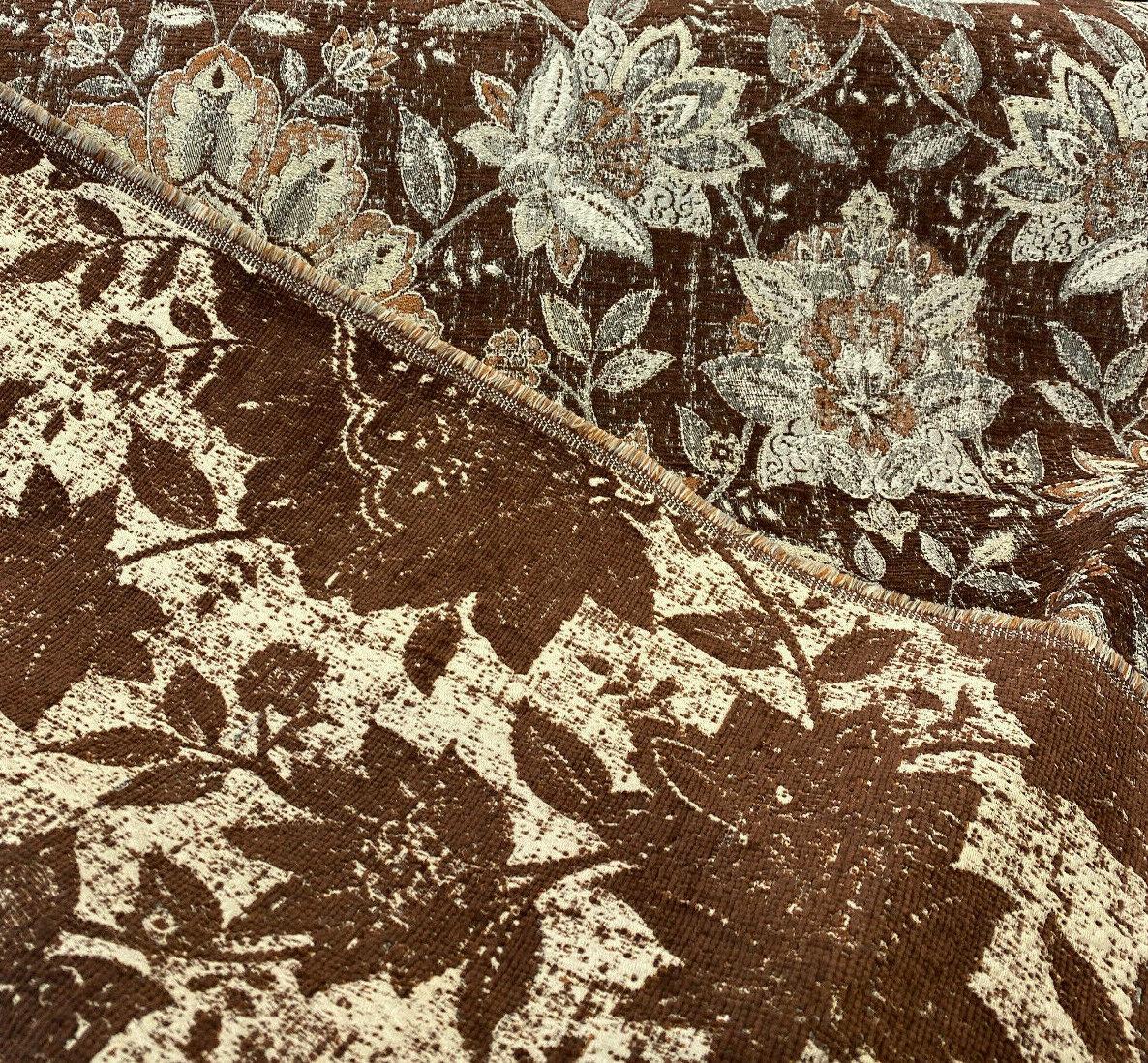 Wolfgang Floral Chenille Fabric - Carob Rust Damask, 57" Width, 27" Horizontal Repeat, 29" Vertical Repeat (1 Yard)
