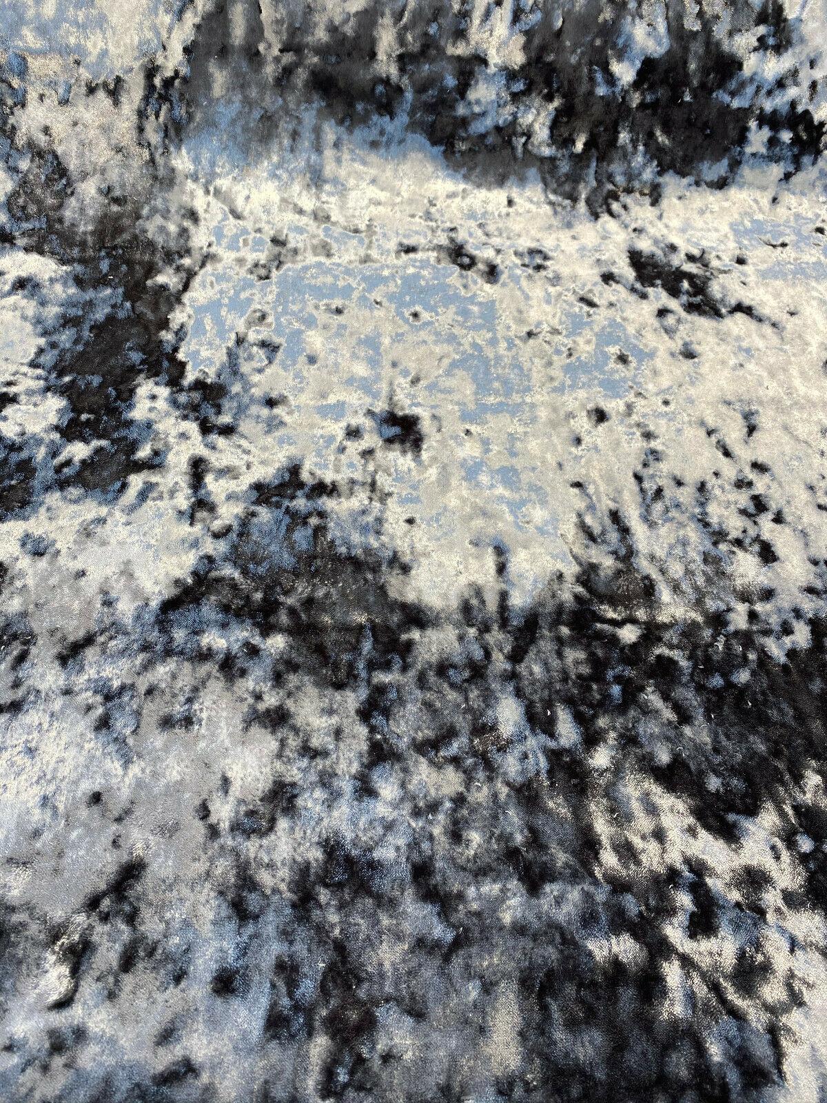 3D Velvet Polyester Fabric - Charcoal Gray Solid, Heavy Duty Upholstery, 1 Yard (By The Yard)