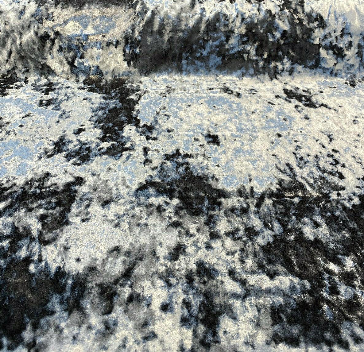 3D Velvet Polyester Fabric - Charcoal Gray Solid, Heavy Duty Upholstery, 1 Yard (By The Yard)