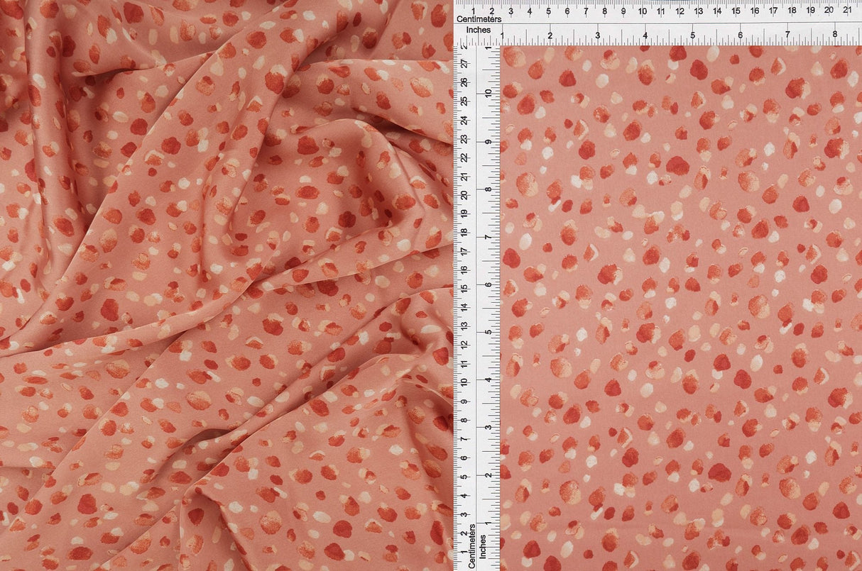 Satin Abstract Animal Print Fabric Mauve