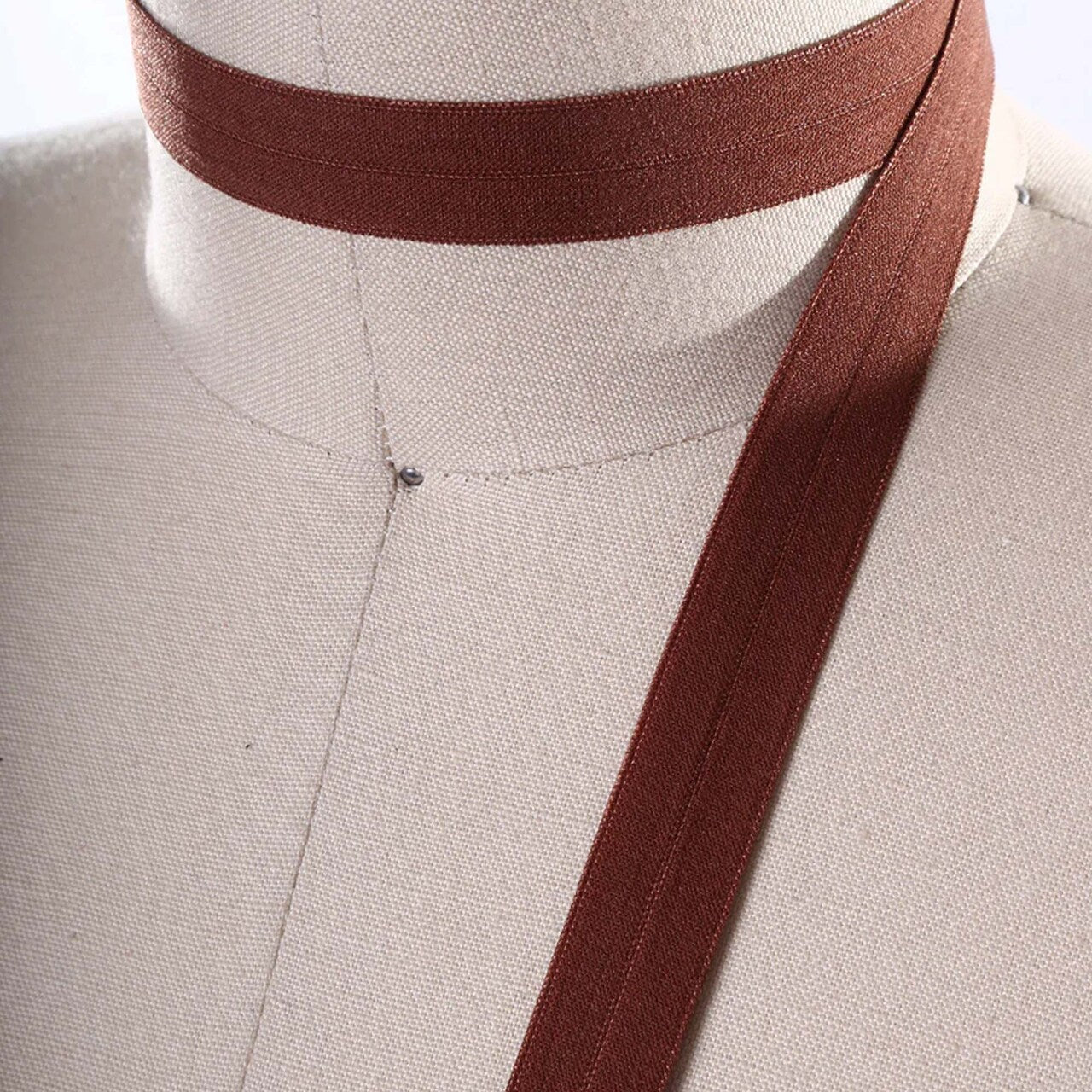 5/8" 3 Yards Cinnamon Brown Fold Over Elastic Trim Soft Stretch Sewing Craft Supplies