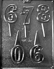 Numbers 6, 7, 8, 9, 0 Cake Topper Chocolate Mold - LPL038