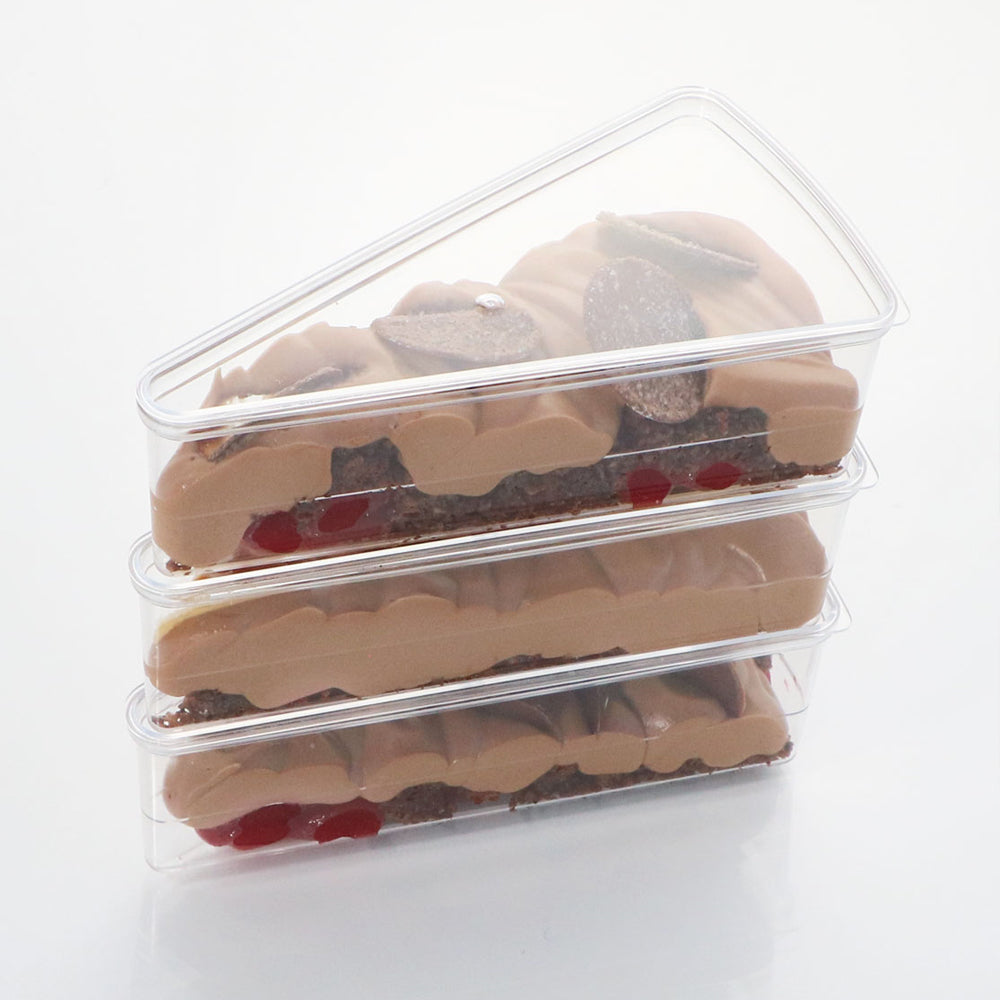 Martellato Clear Plastic Slice Dessert Cup, 5.3" x 2.7" x 1.7" - Pack of 100