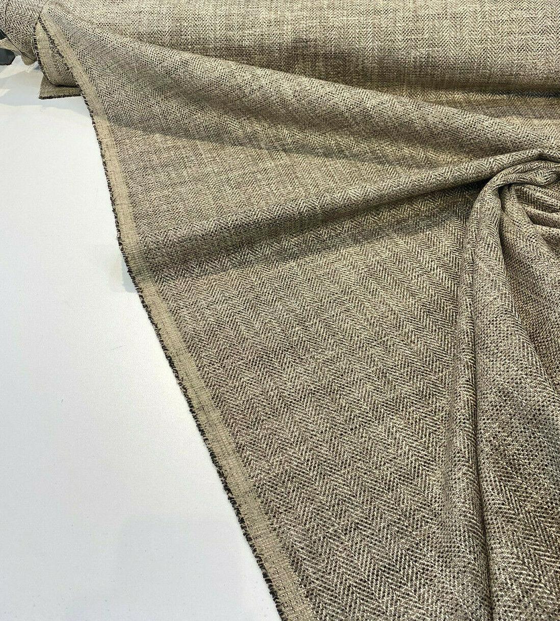 P Kaufmann Tact Chenille Upholstery Fabric - Graphite Herringbone, 56" Width (1 Yard)
