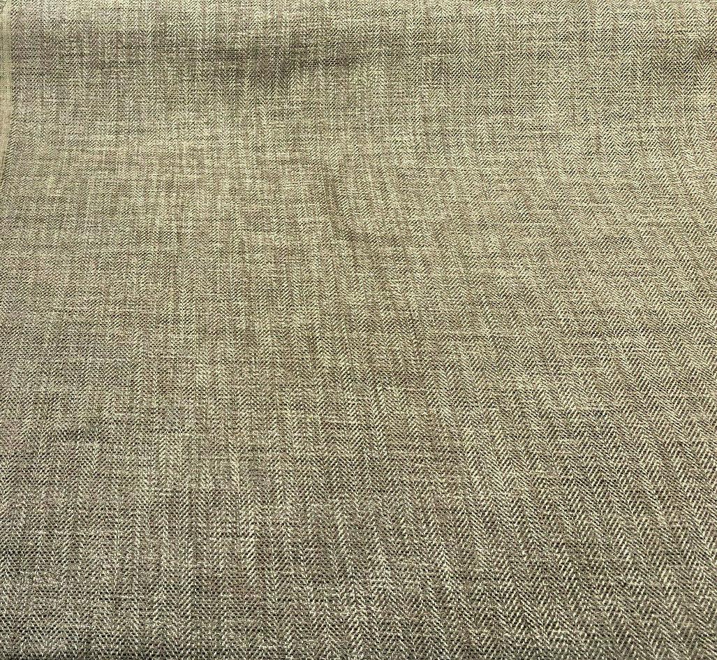 P Kaufmann Tact Chenille Upholstery Fabric - Graphite Herringbone, 56" Width (1 Yard)