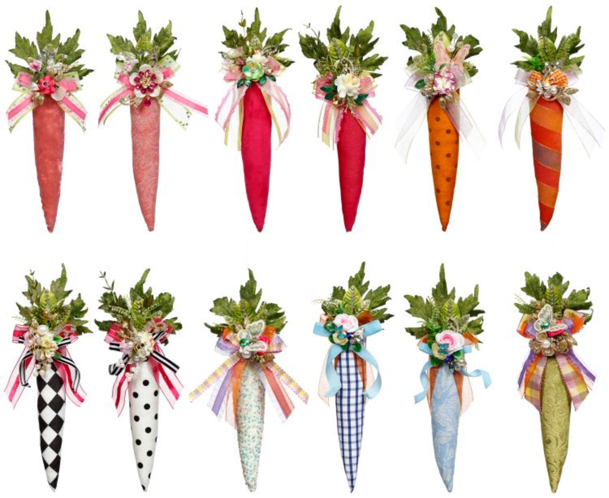 9.5" Jeweled Embellished Carrots, Set of 12 - Mark Roberts
