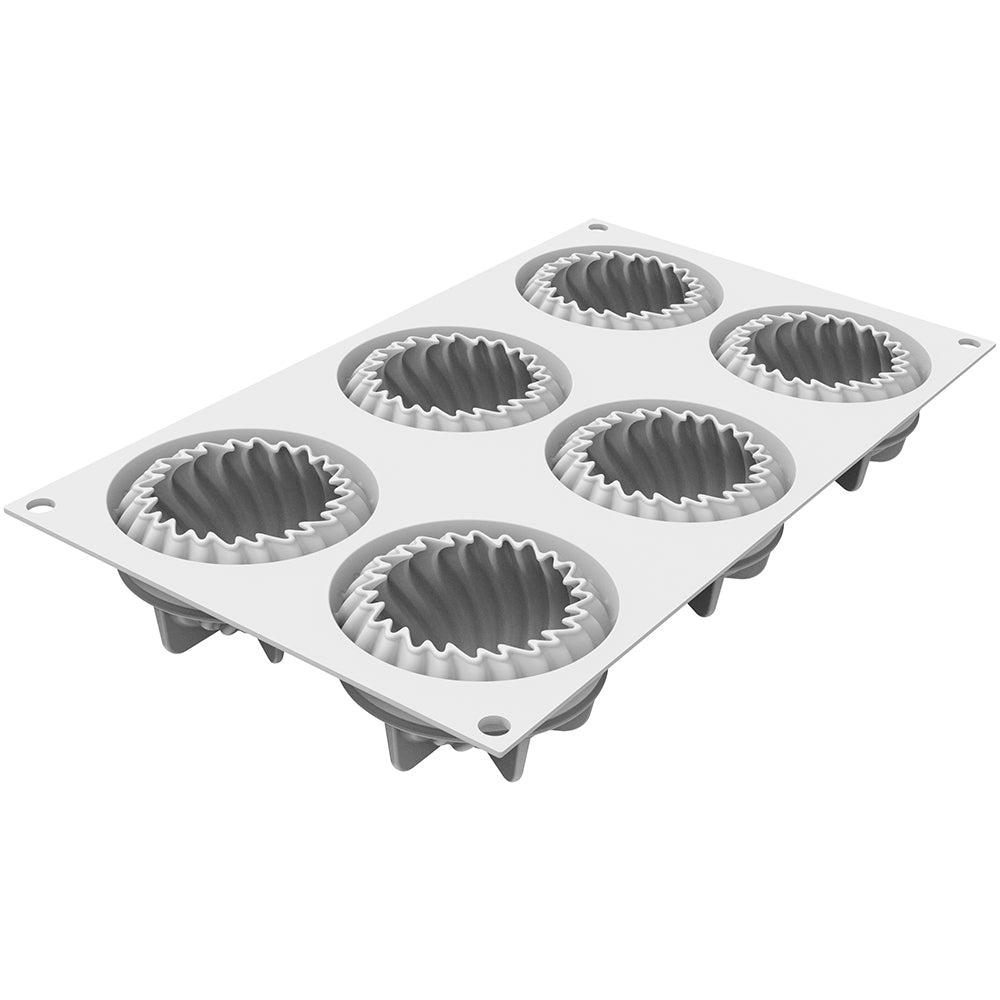 Silikomart MINIWAVE Silicone Baking & Freezing Mold, 3.6 oz., 6 Cavities