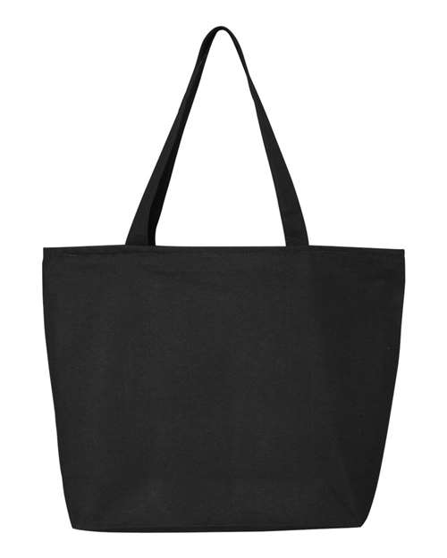 Q-Tees 25L Zippered Cotton Canvas Tote