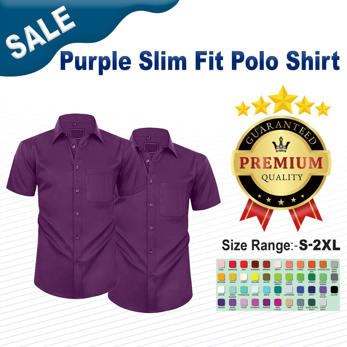 Purple Slim Fit Polo Shirt
