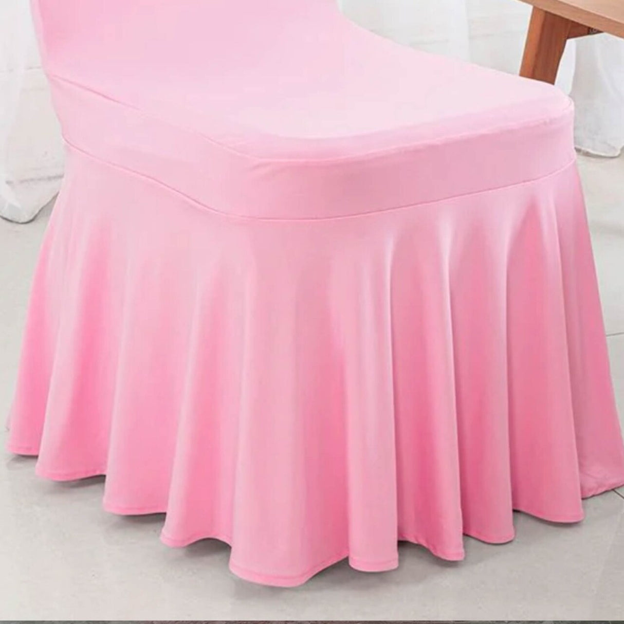 Spandex Banquet Skirt Chair Cover Pink Elegant Stretch Skirt Fit Durable Event Decor