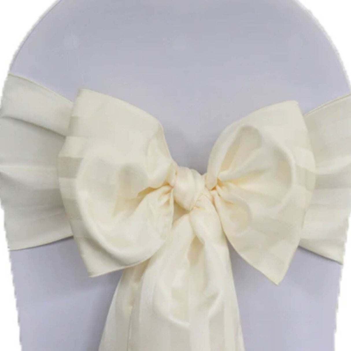 10 Pieces Ivory Striped Jacquard Polyester Chair Sashes 7.5"x108" for Elegant Events