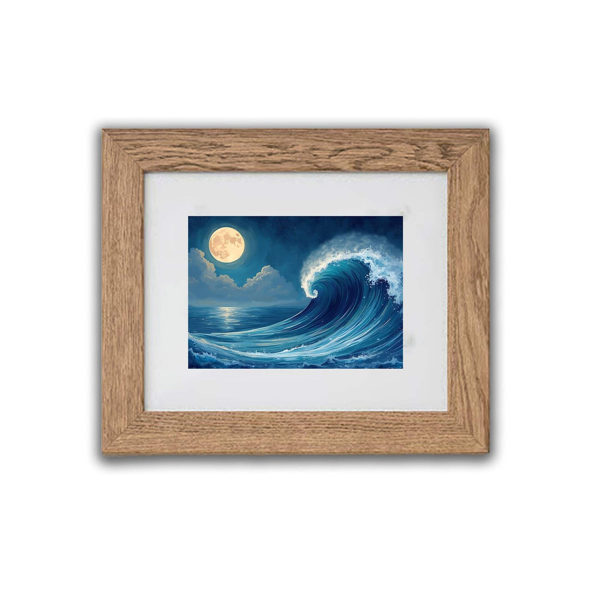8x10" Light Brown Wood-Effect Frame with Acid-Free Mat & Plastic Front – For Hanging or Standing, ALFTA Hook Compatible