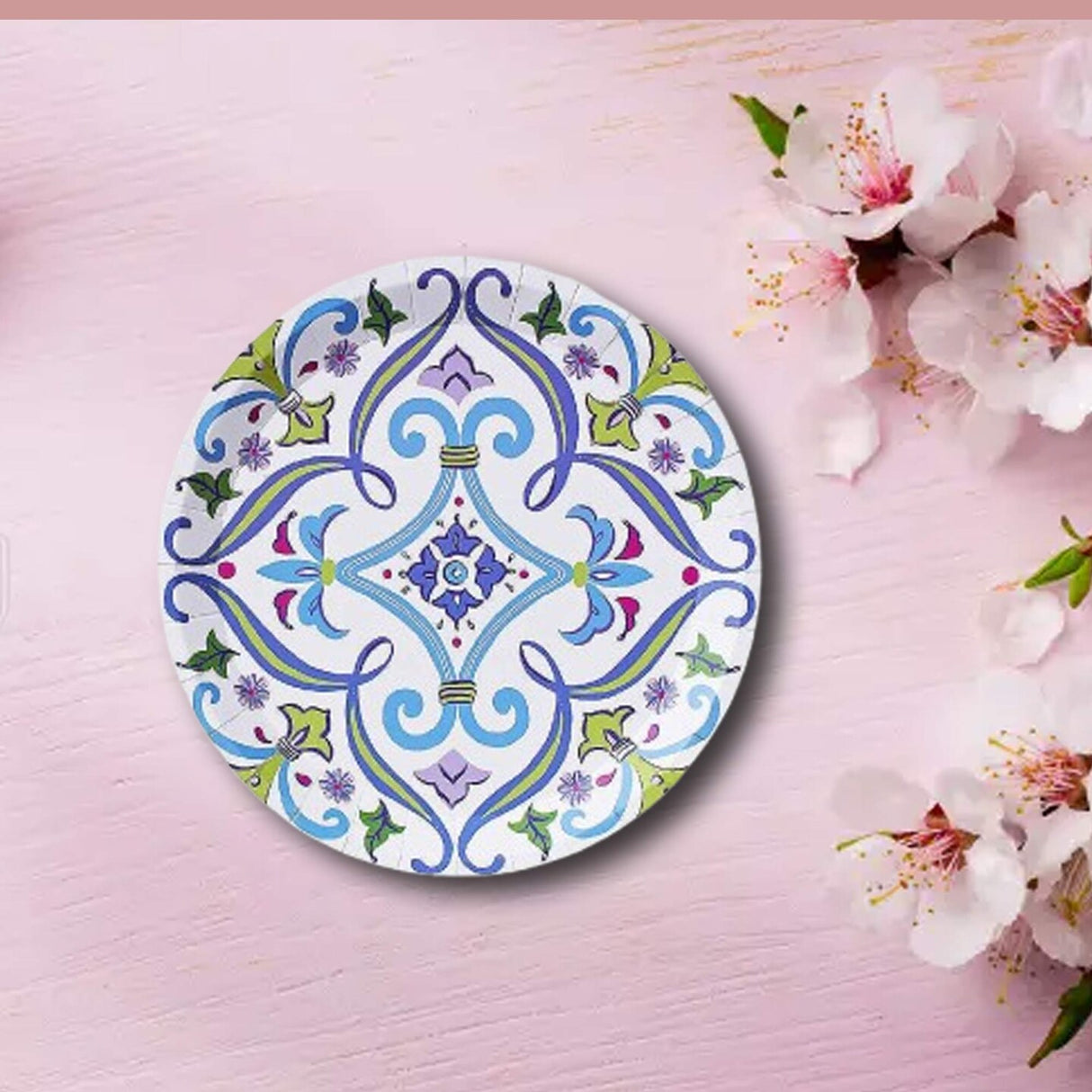 10 Count English Garden Small Paper Plates 7.25 Inch Floral Elegant Party Supplies