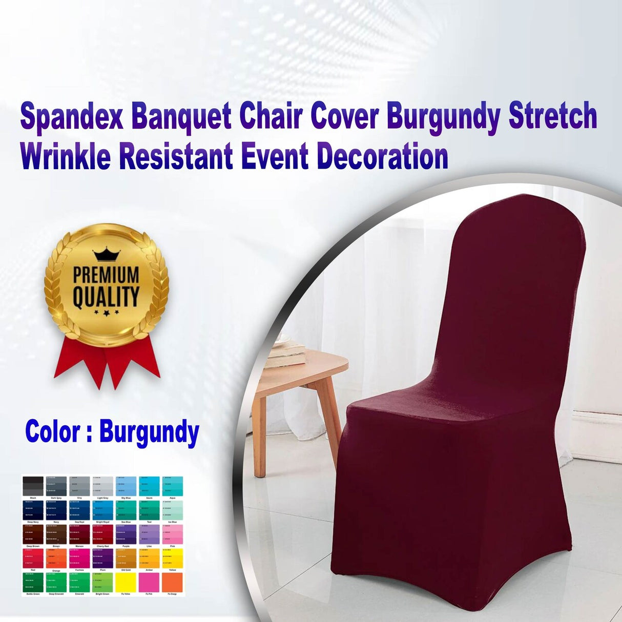 1 Piece Spandex Banquet Chair Cover Burgundy Stretch Wrinkle Resistant Event Decoration