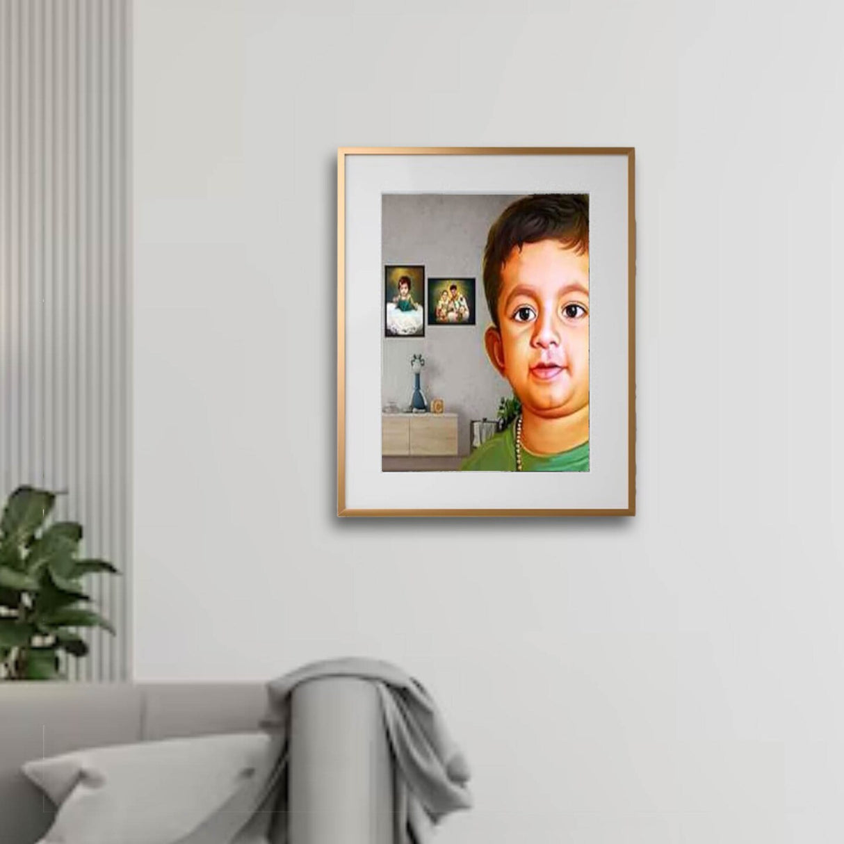 Gold Aluminum Frame with Mount, 16x20" Horizontal/Vertical, No-Nail Hanging!