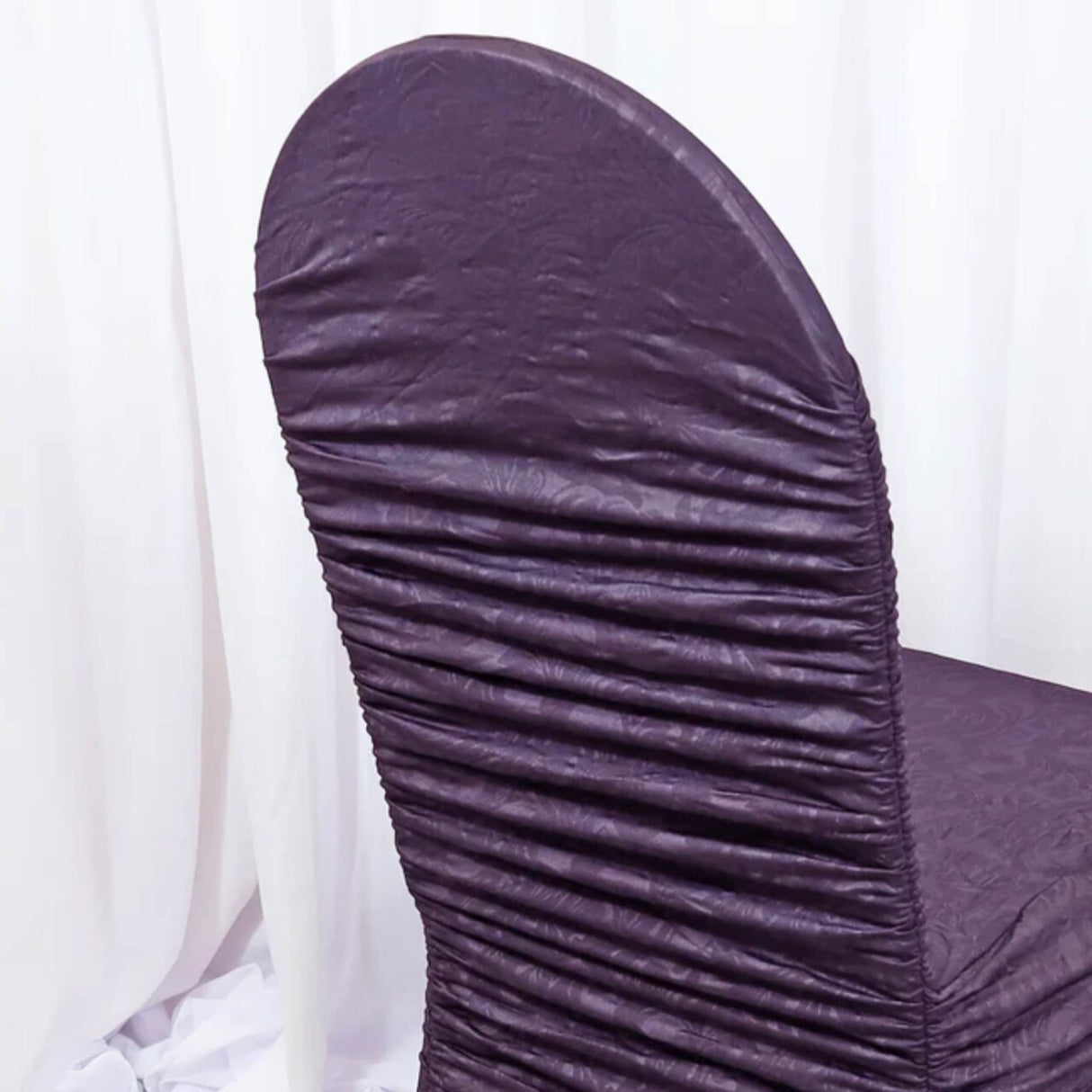 1 Piece Antique Rouge Texture Spandex Banquet Chair Cover Eggplant