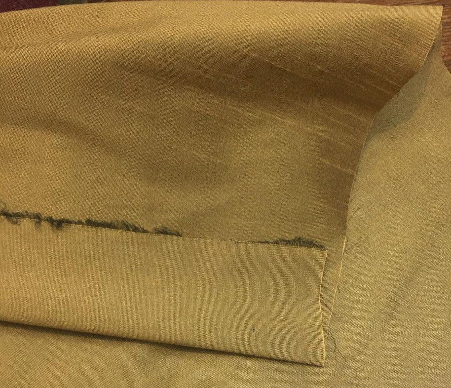 Tan Shantung Faux Silk Polyester Fabric - Tan Solid, 57" Width (1 Yard)