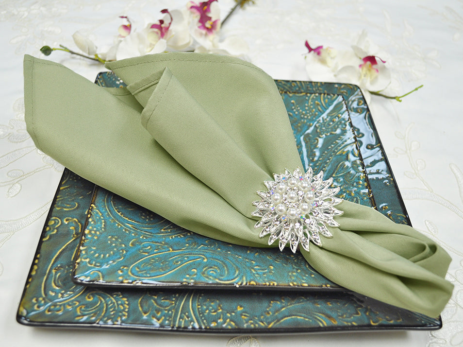 Polyester Dinner Napkin Sample 20x20 Sage Green