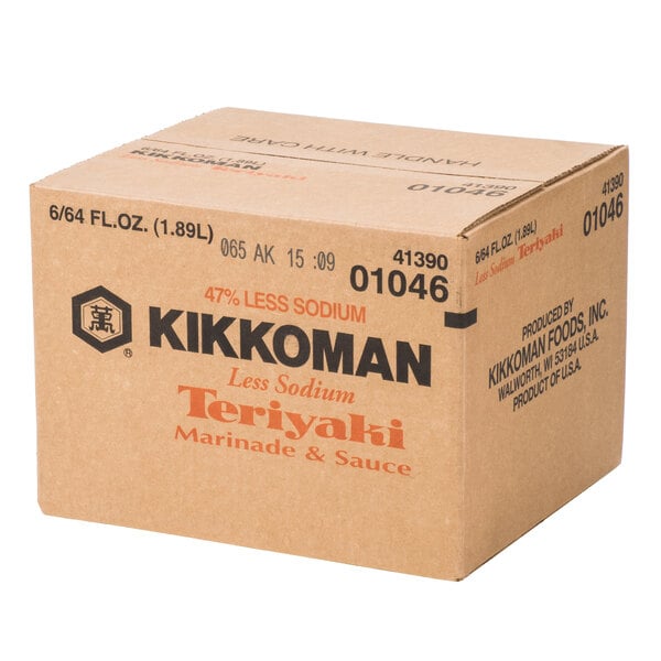 Kikkoman Less Sodium Teriyaki Marinade and Sauce .5 Gallon Container - 6/Case