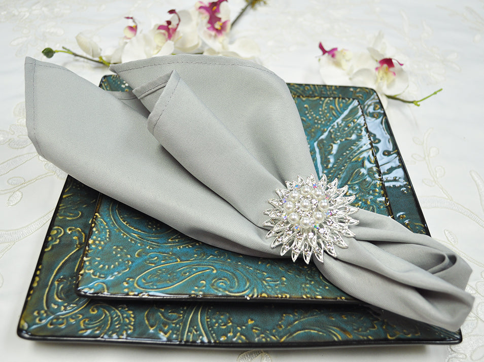 Polyester Dinner Napkin Sample 20x20 Silver