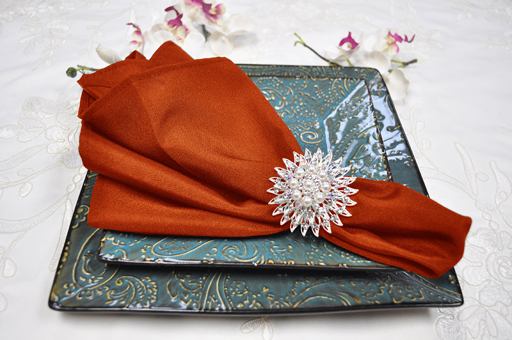 Polyester Dinner Napkin Sample 20x20 Rust/Burnt Orange