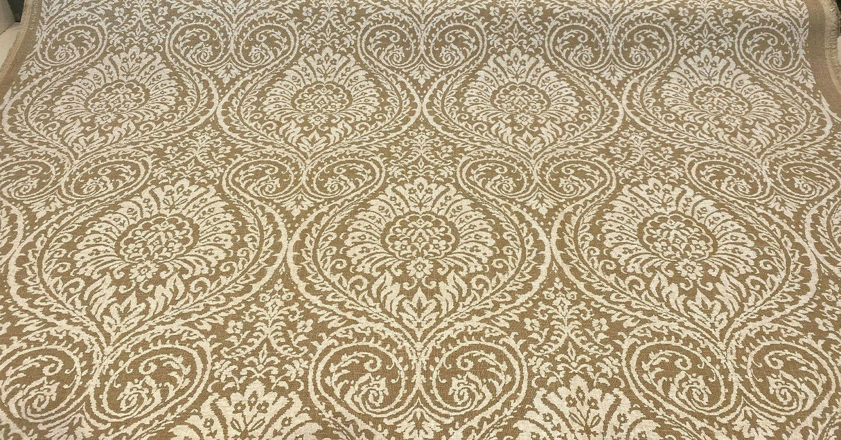 High Note Linen Fabric - Chalk White Floral, 54" Width (1 Yard)