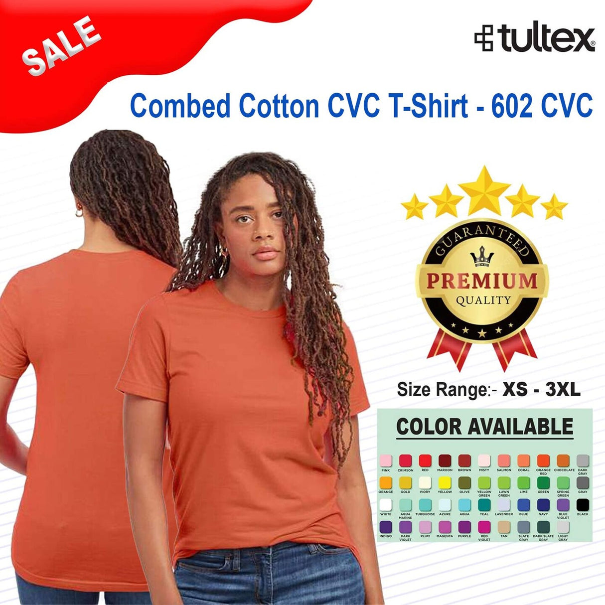 Tultex® Combed Cotton CVC Crewneck Short Sleeve T-Shirt
