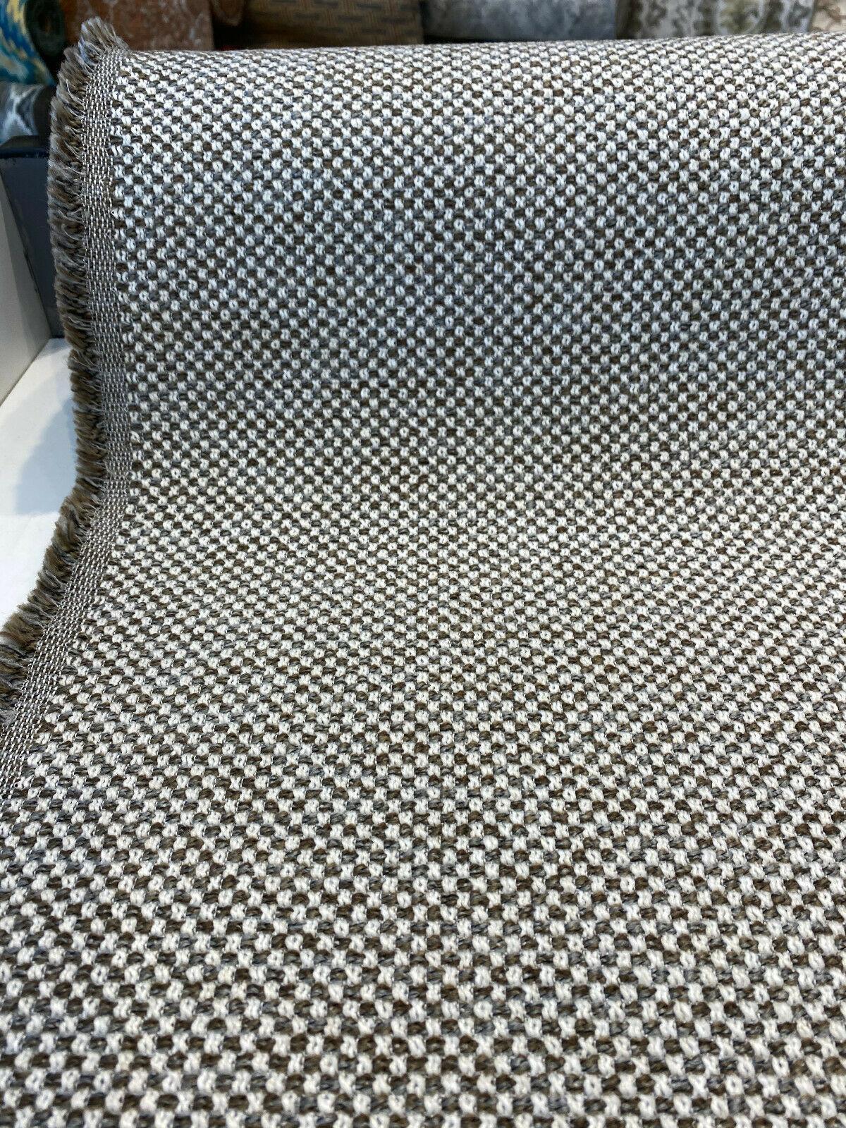 Swavelle Morriston Polyester Acrylic Fabric - Off White With Truffle Brown And Gray, 55" Width (1 Yard)