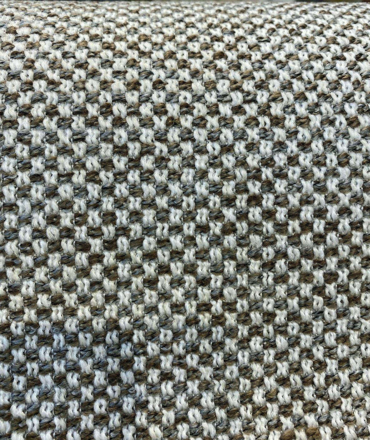 Swavelle Morriston Polyester Acrylic Fabric - Off White With Truffle Brown And Gray, 55" Width (1 Yard)