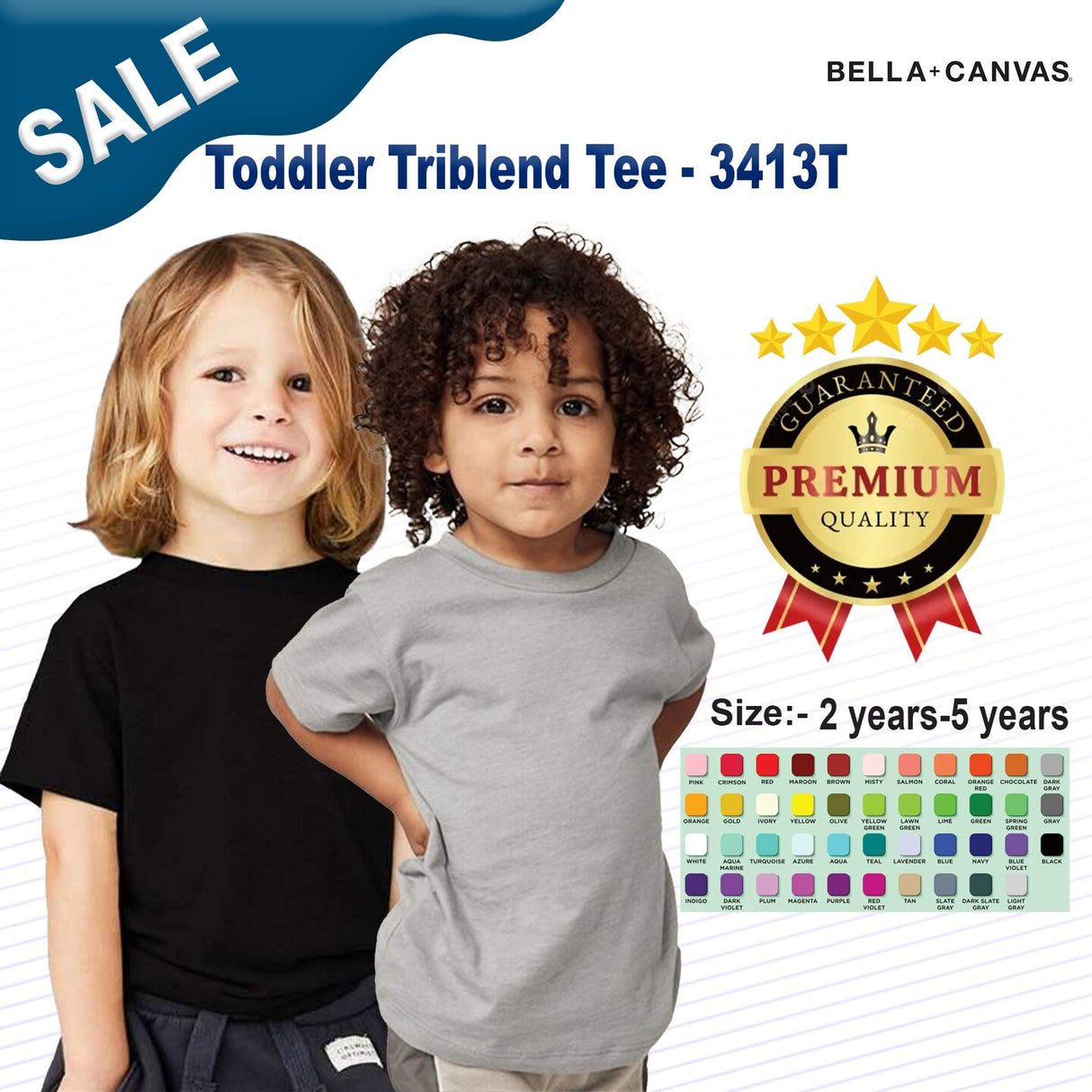BELLA + CANVAS® Toddler Triblend Tee Crewneck Short Sleeve