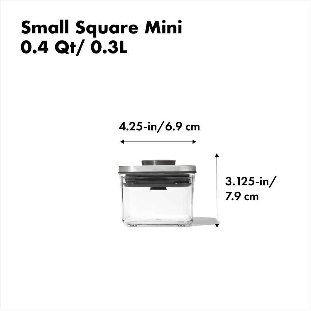 Oxo Steel POP Container - Small Square Mini (0.4 Qt)