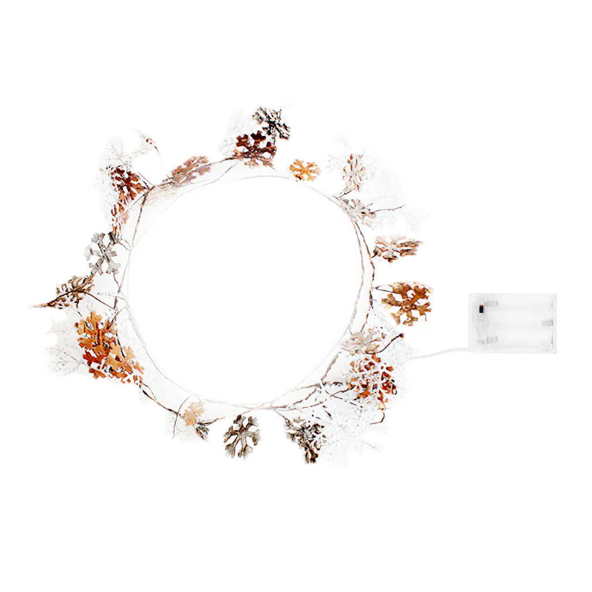 20 LED Glitter Snowflake Copper Fairy Lights