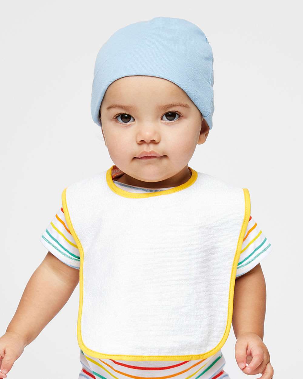 RADYAN® Contrast Trim Terry Bibs for Infants - 1003