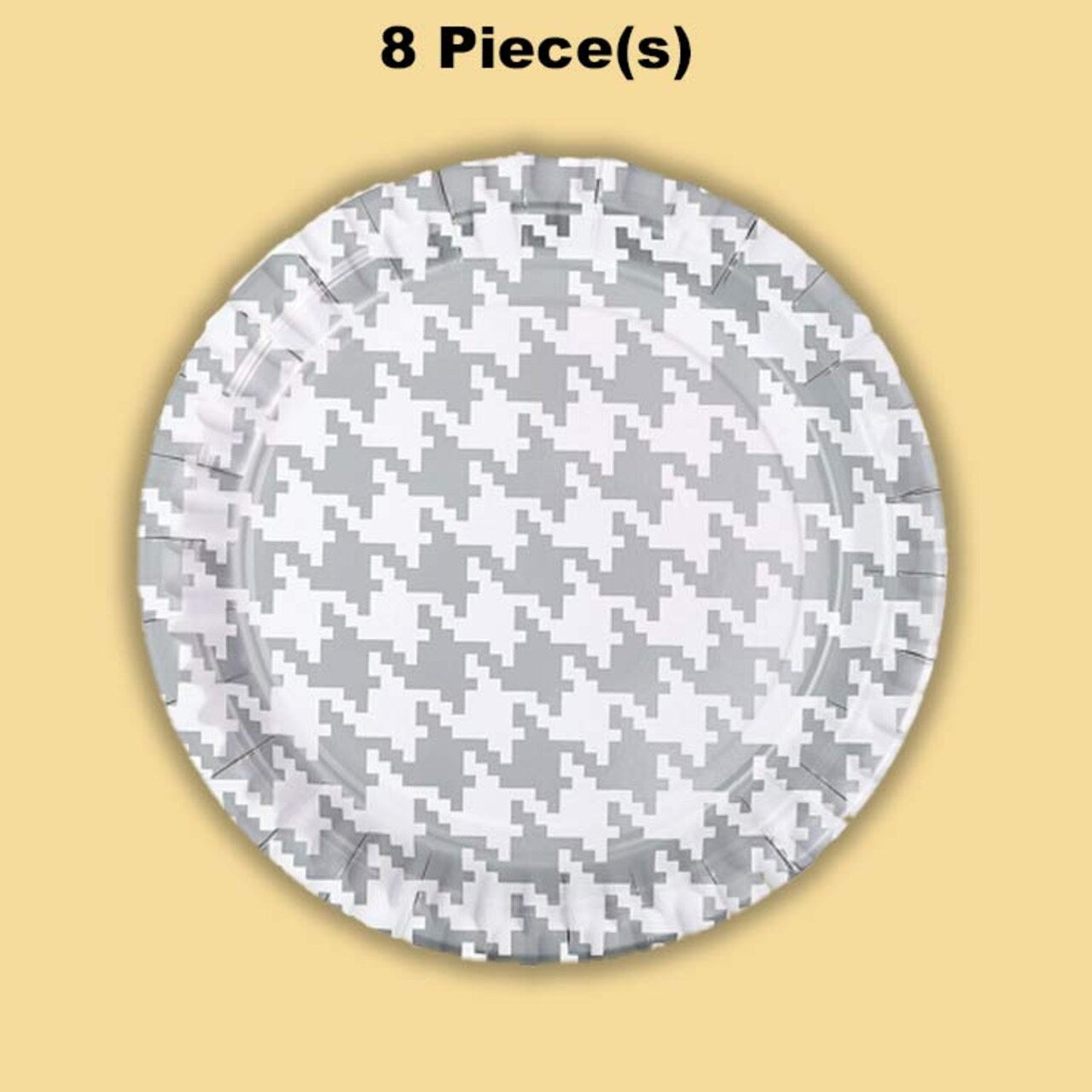 8 Ct. Puppy Party Silver Paper Dinner Plates 9" Birthday Party Plates