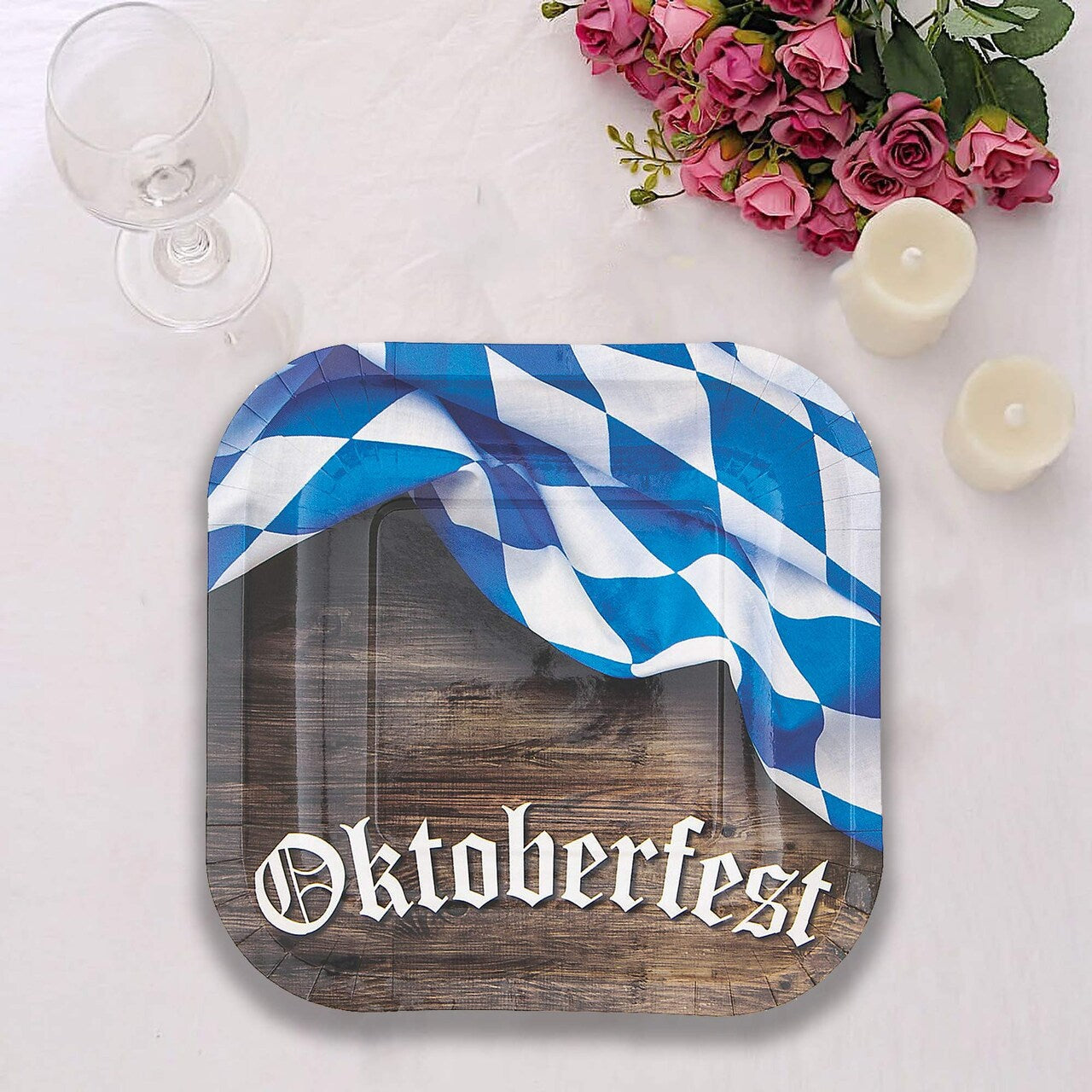 8 Ct. Oktoberfest Square Paper Dessert Plates 7"