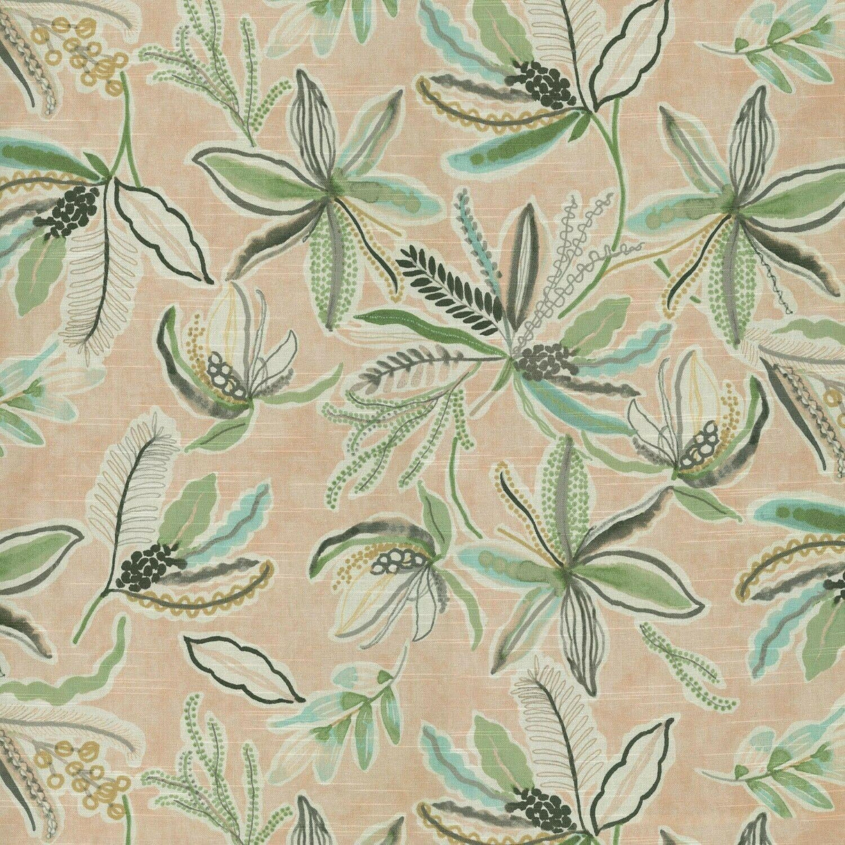 PK Sunny Daze 100 Percent Cotton Fabric - Blush Pink Watercolor Floral, 54" Width (1 Yard)
