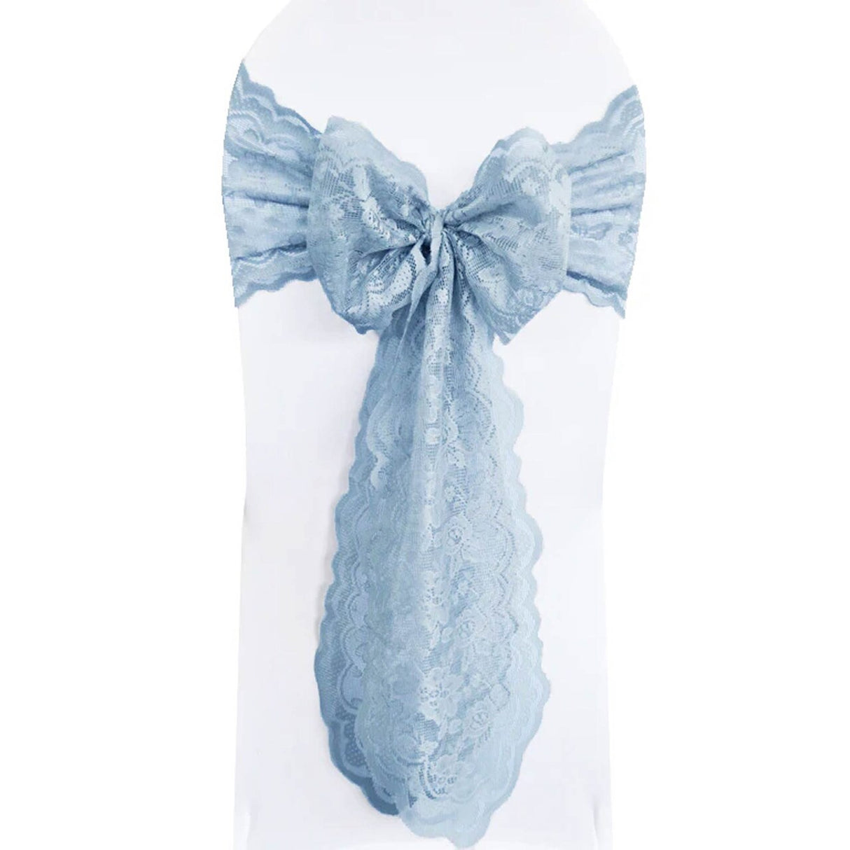 10 Pieces Dusty Blue Caspari Lace Chair Sashes for Elegant Events 9" x 108"