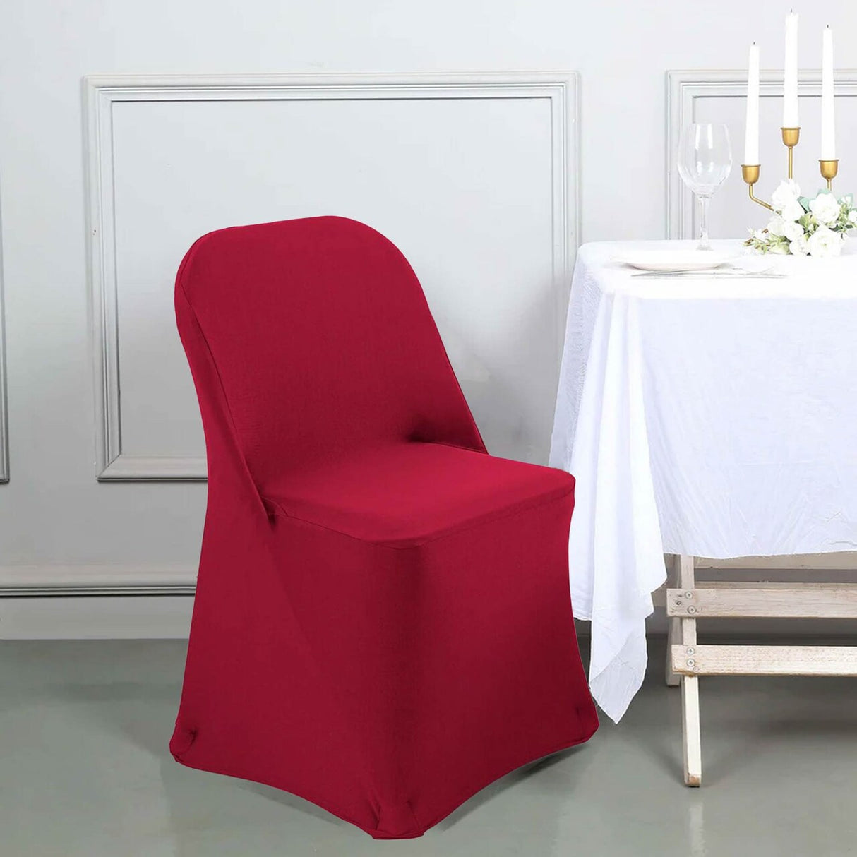 1 Piece Apple Red Stretch Spandex Chair Cover for Vibrant Folding Seating