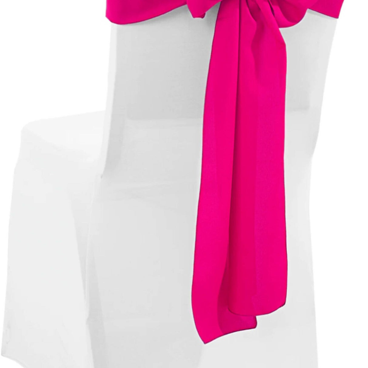 10 Pieces Fuchsia Polyester Chair Sashes 8"x108", Vibrant Wrinkle Resistant Fabric